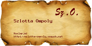 Szlotta Ompoly névjegykártya